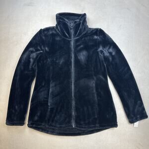 32 Degrees Heat Women's Lux Faux Fur Plush Black Full Zip Jacket Sz Med New